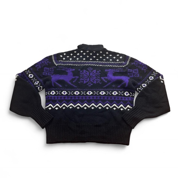 Ralph Lauren Purple Label Women’s Cashmere  Intarsia-Knit Fair Isle Sweater M - Picture 6 of 7